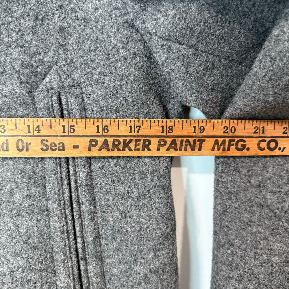 J. Crew Men's Dock Peacoat Jacket Coat Wool Gray Thinsulate Insulated XS - Picture 8 of 8